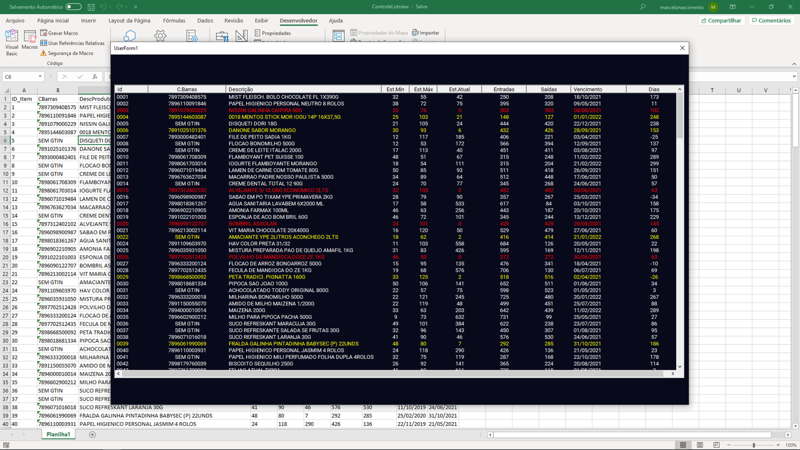 ListView VBA Control