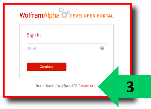 Criar uma conta Wolfram Alpha