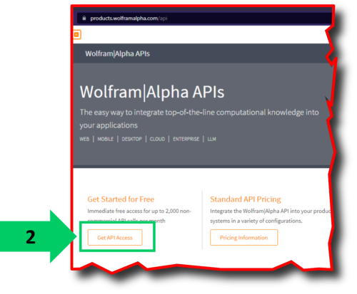 Get API Wolfram Alpha Acces